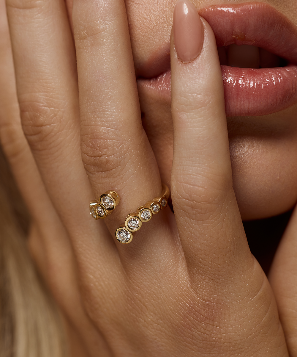 Elodie Round Bezel Wrap Ring