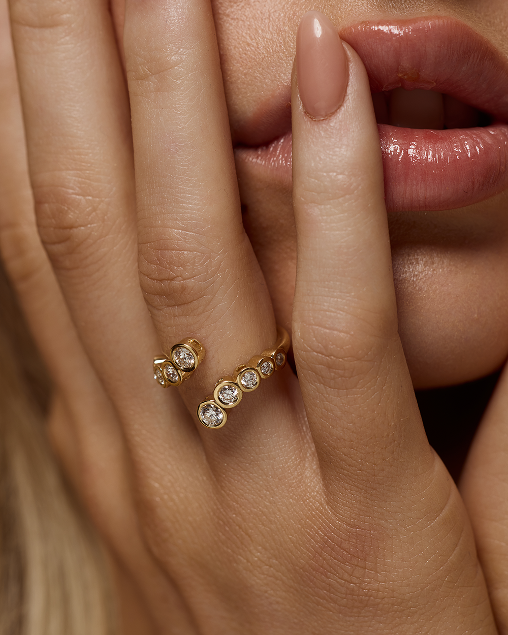 Elodie Round Bezel Wrap Ring