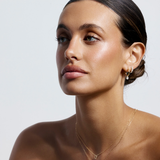 Oval Diamond Charmed Hoop Earrings