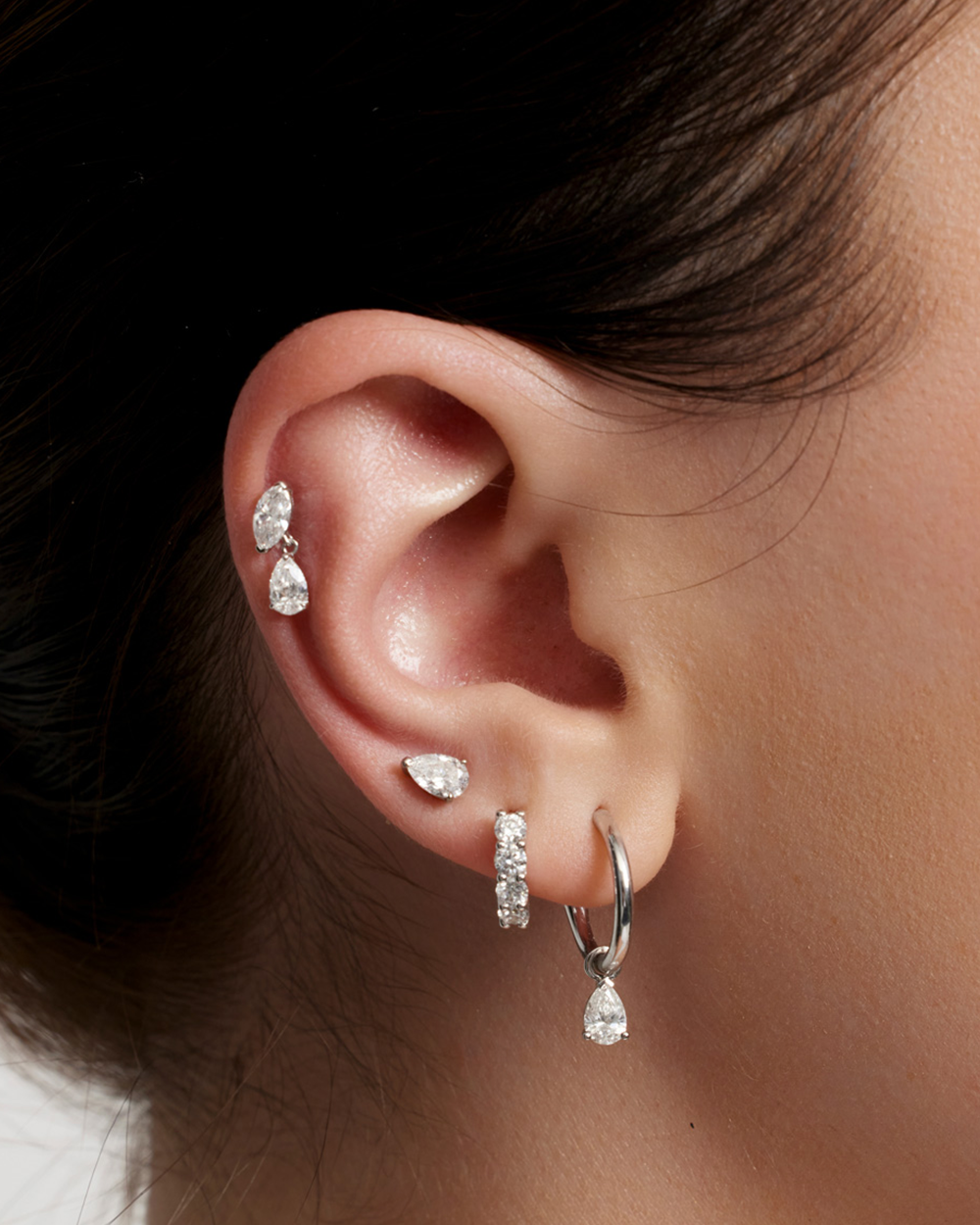 Eve Marquise and Pear Diamond Drop Earrings