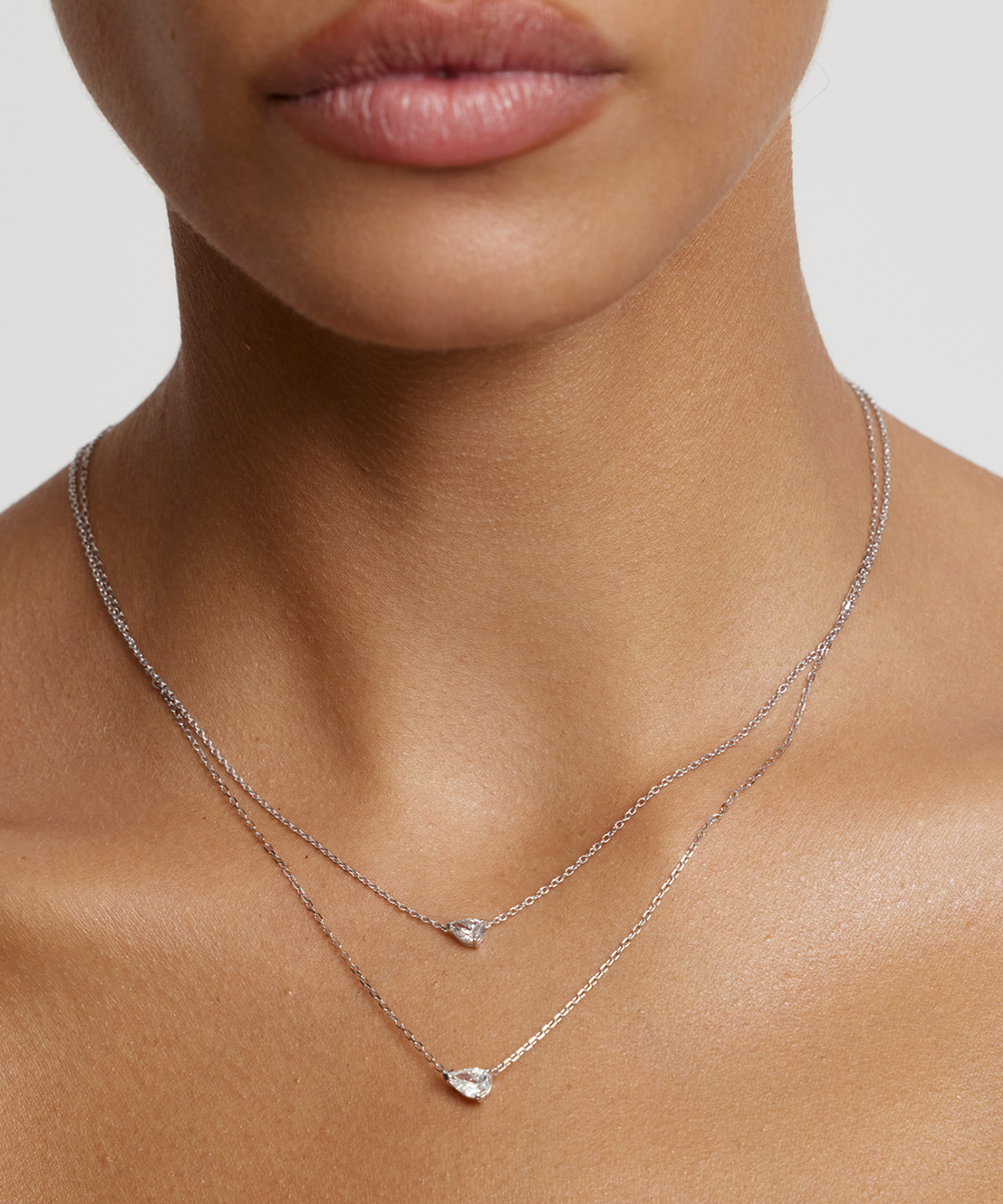 Pear Solitaire Diamond Necklace