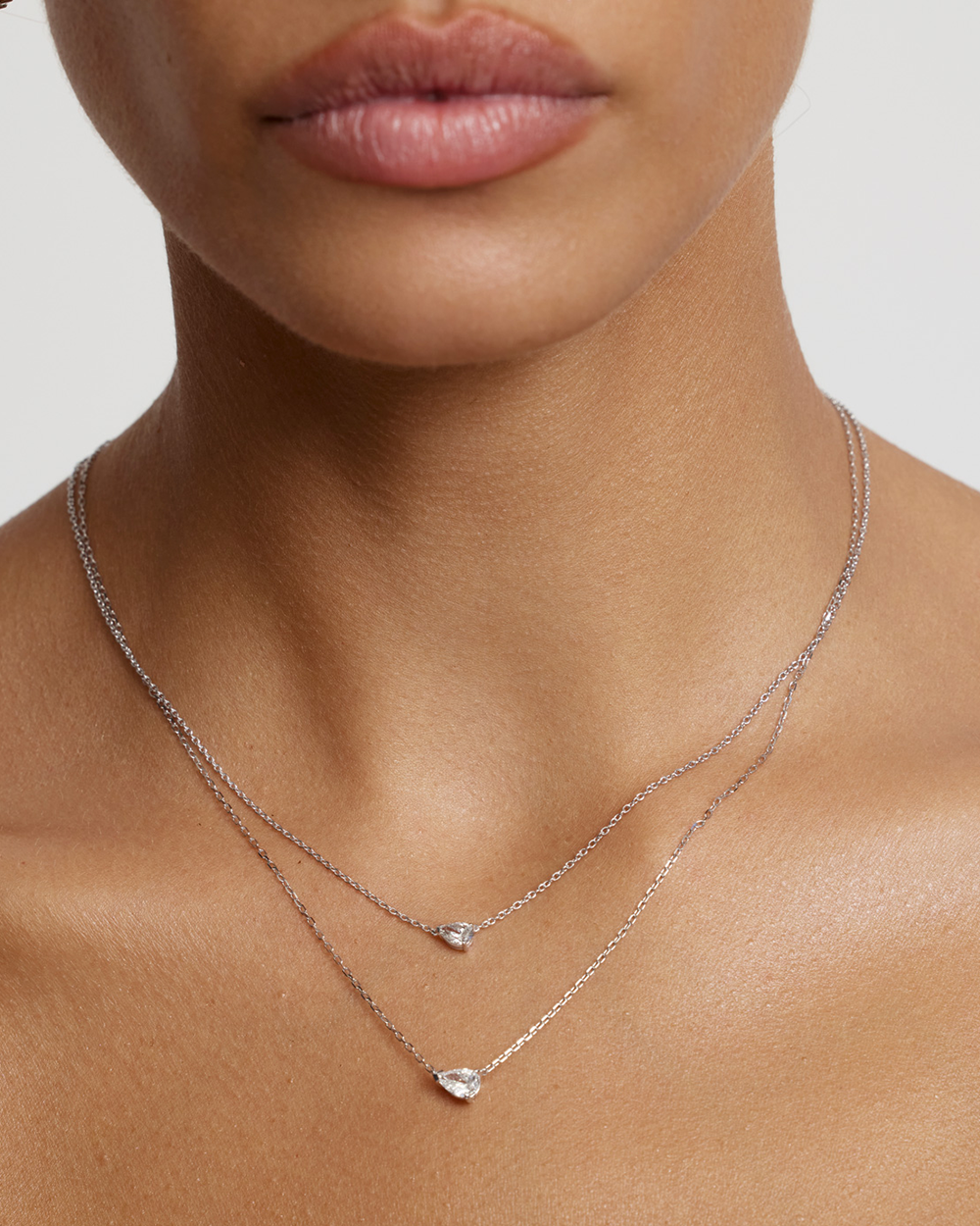 Pear Solitaire Diamond Necklace