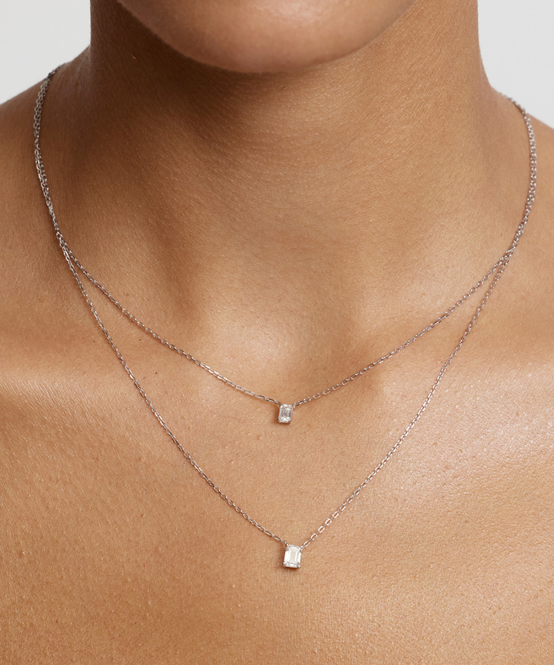 Emerald Solitaire Diamond Necklace