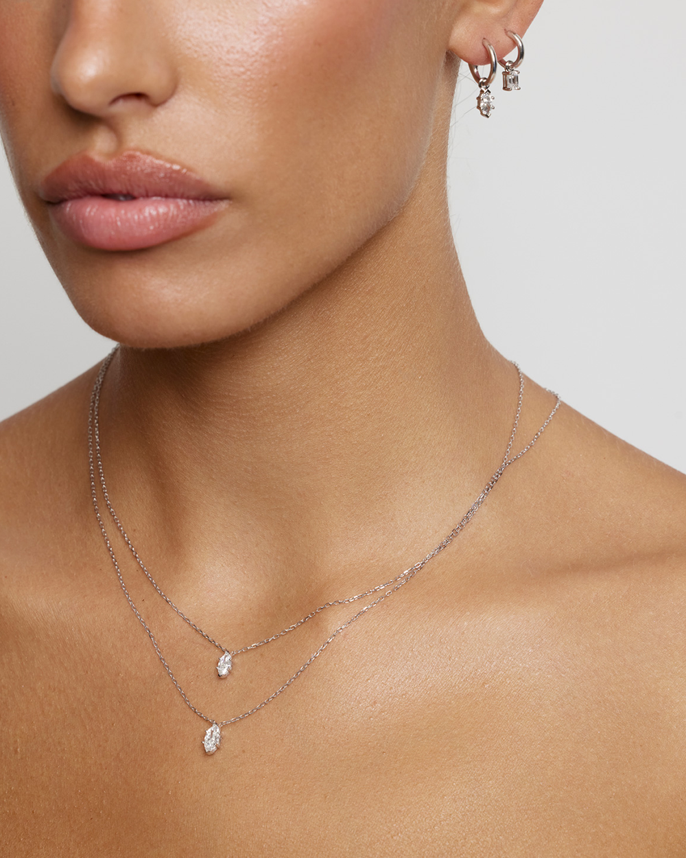 Marquise Solitaire Diamond Necklace
