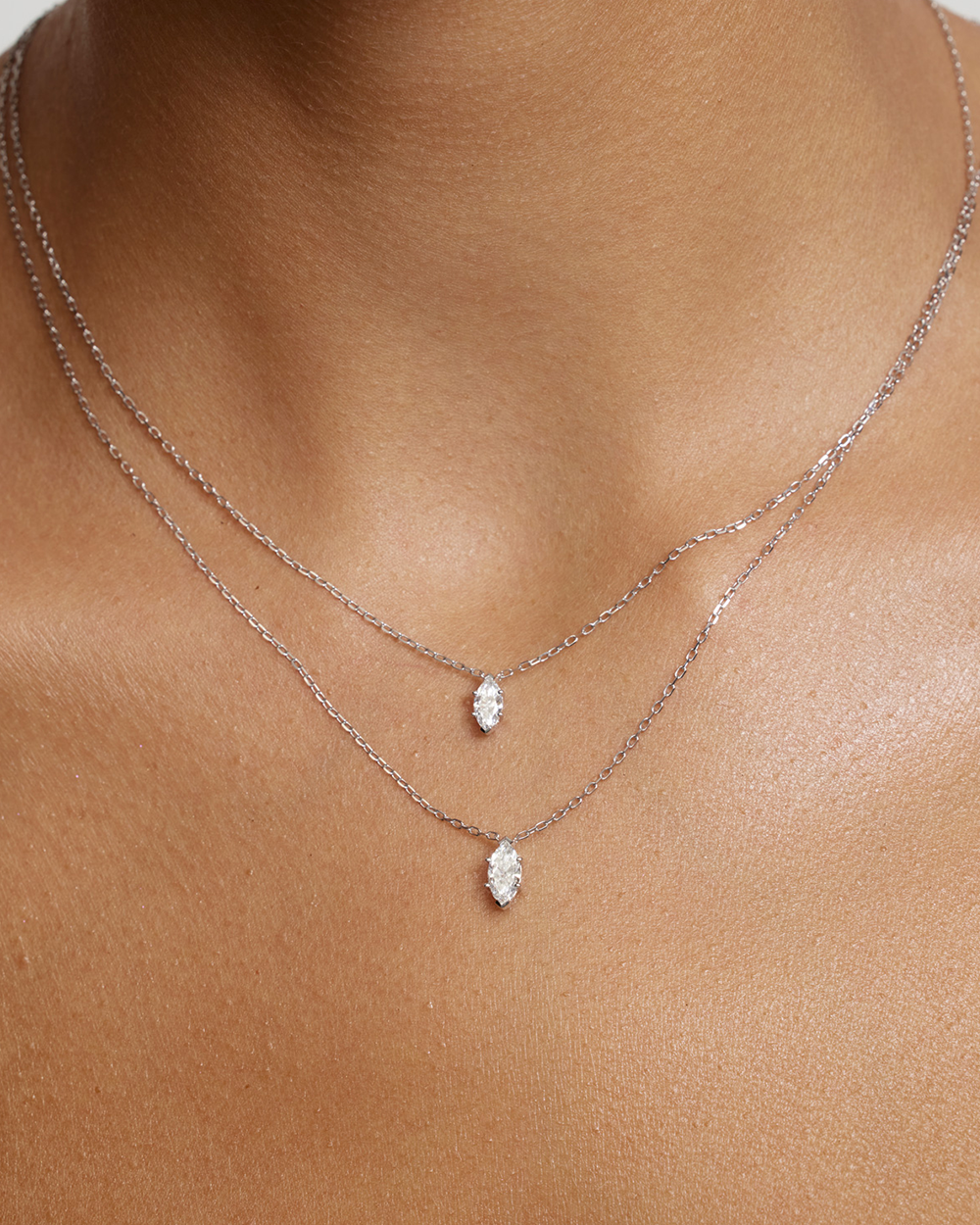 Marquise Solitaire Diamond Necklace