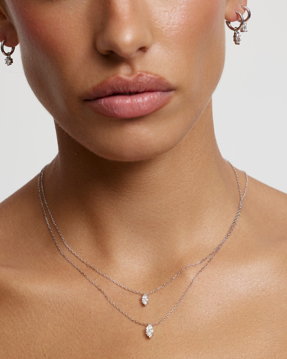 Marquise Solitaire Diamond Necklace