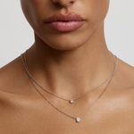 Oval Solitaire Diamond Necklace