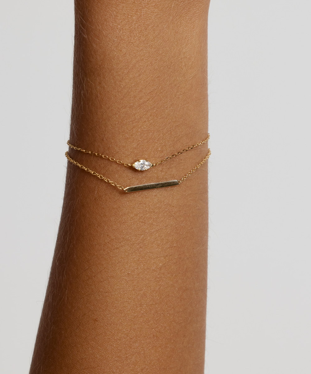 Linked for Life Marquise Solitaire Diamond Bracelet