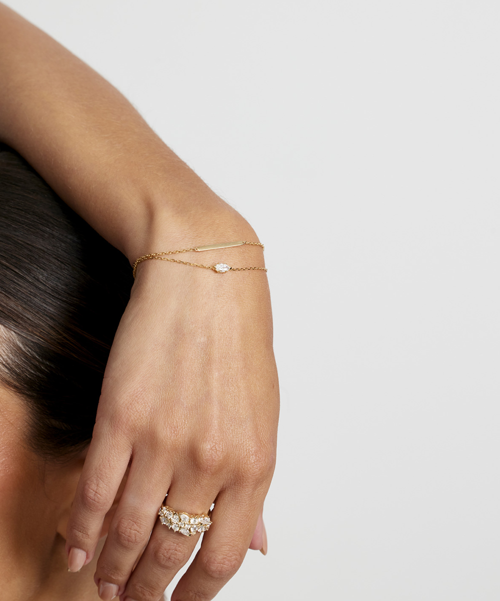 Marquise Solitaire Diamond Bracelet