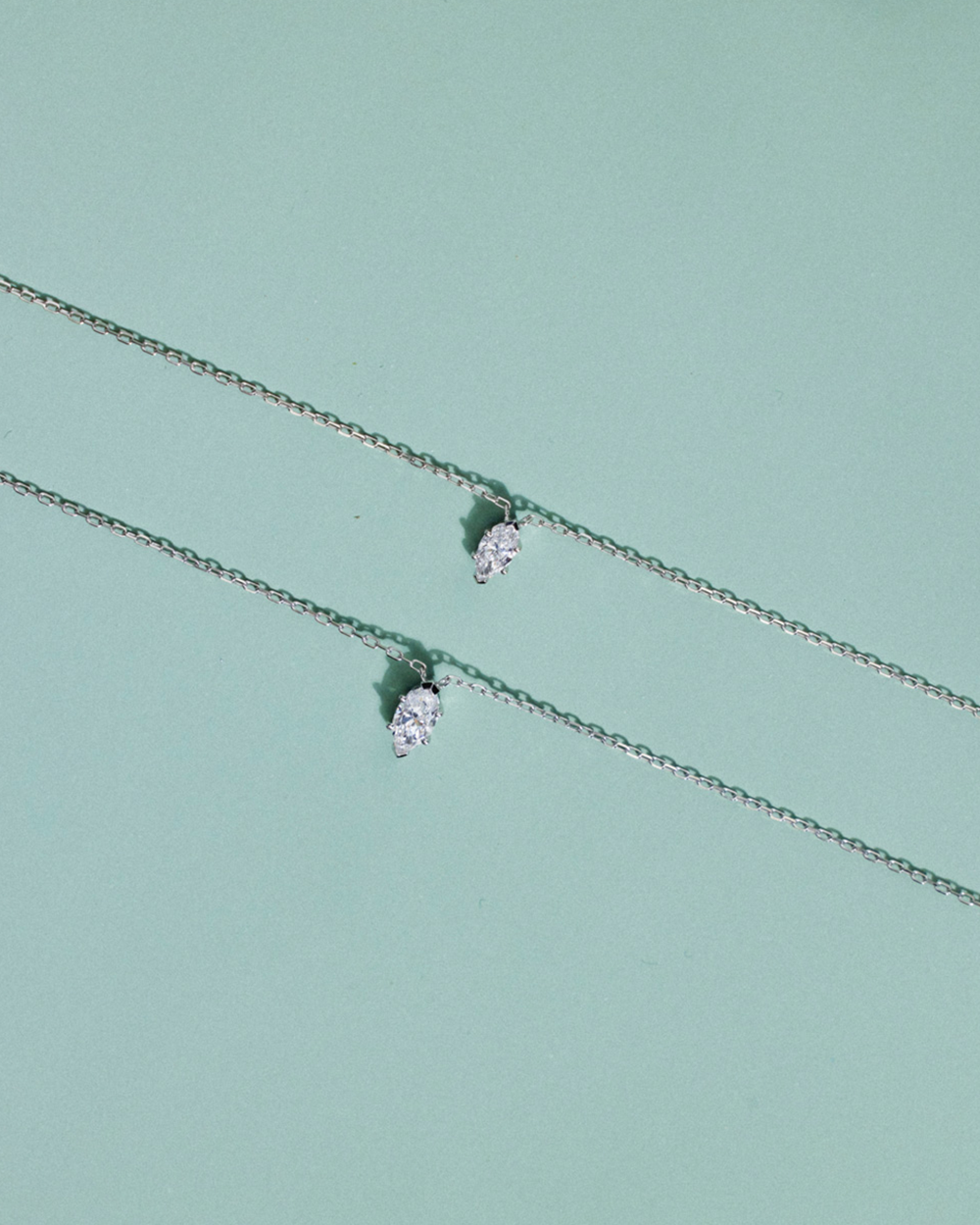Marquise Solitaire Diamond Necklace