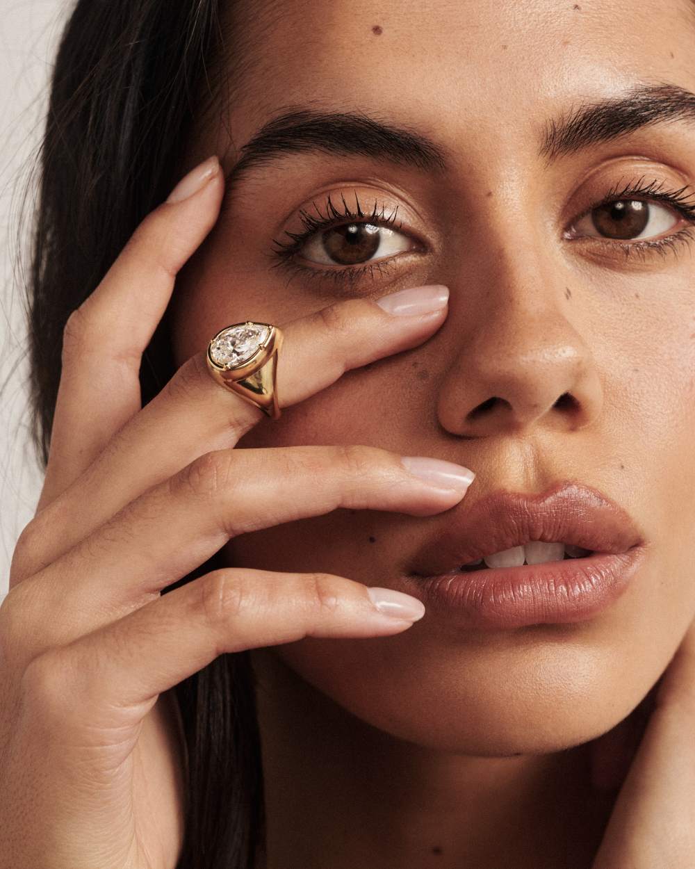 Claudette Pear Diamond Signet Ring classajewellers