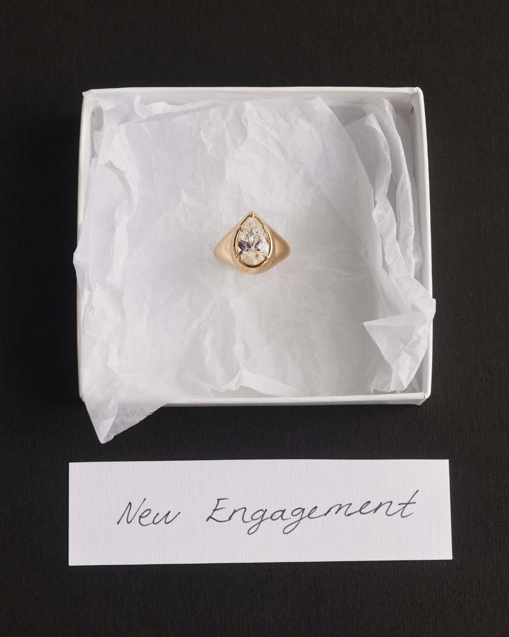 Claudette Pear Diamond Signet Ring classajewellers