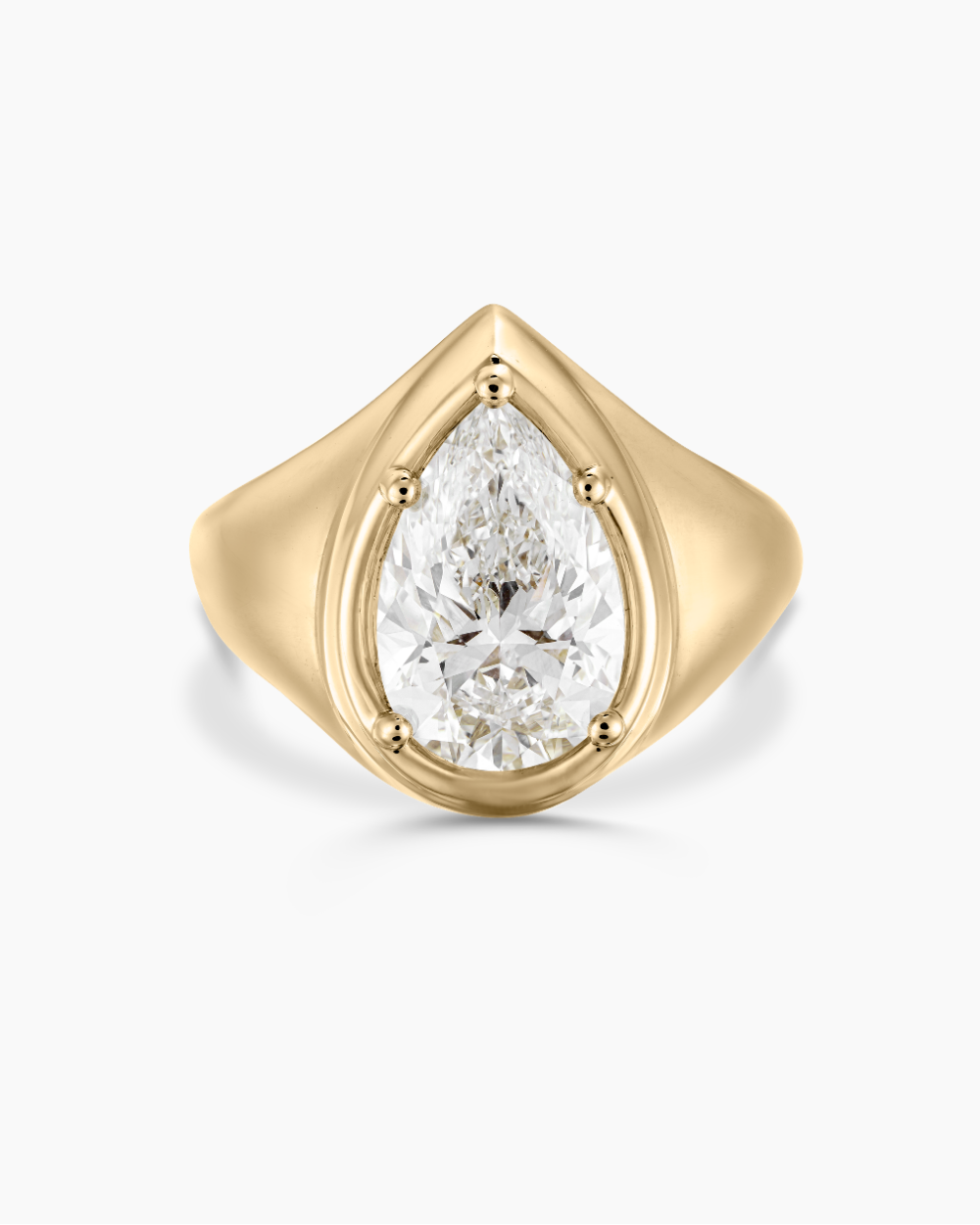 Claudette Pear Diamond Signet Ring classajewellers