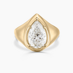 Claudette Pear Diamond Signet Ring classajewellers