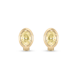 Cleo Oval Yellow Diamond Huggies Earrings