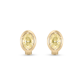 Cleo Oval Yellow Diamond Huggies Earrings