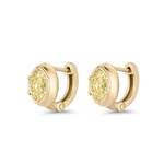 Cleo Oval Yellow Diamond Huggies Earrings