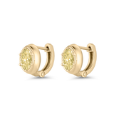 Cleo Oval Yellow Diamond Huggies Earrings