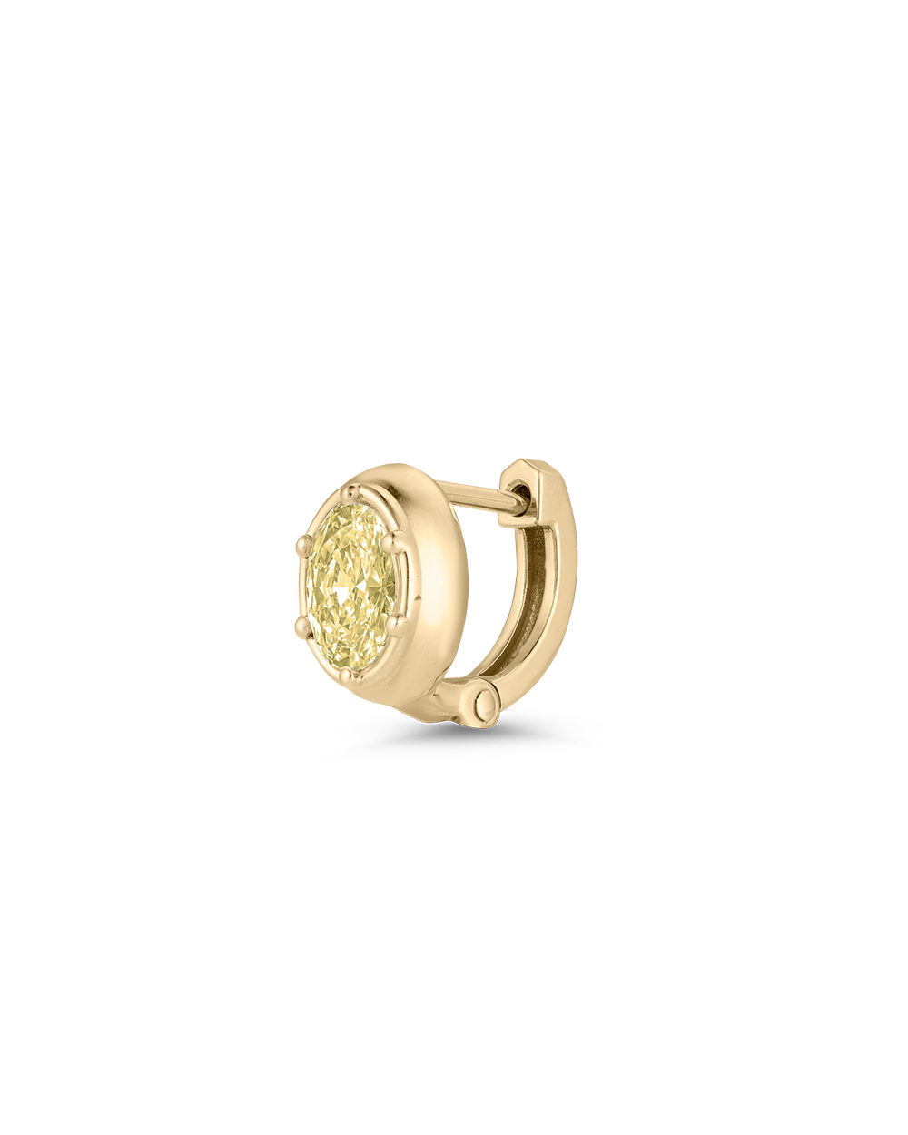 Cleo Oval Yellow Diamond Huggies Earrings