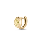 Cleo Oval Yellow Diamond Huggies Earrings