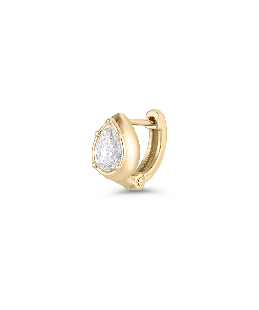 Cleo Pear Diamond Huggies classajewellers