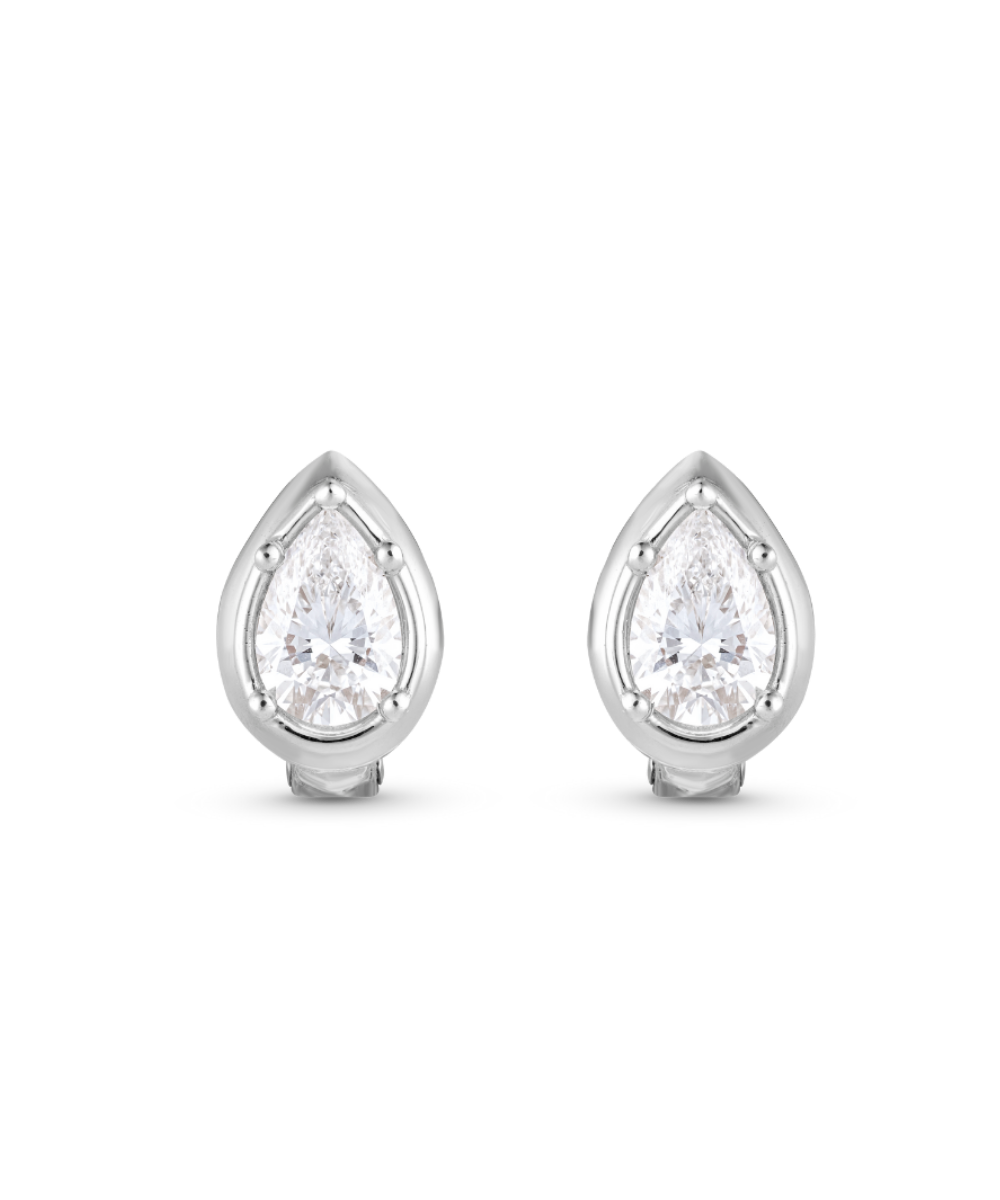 Cleo Large Pear Diamond Huggies