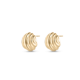 9ct yellow gold Cordelia stud earrings with sculptural domed ridges