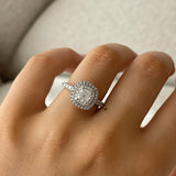 Cushion Cut Diamond Ring with Double Halo