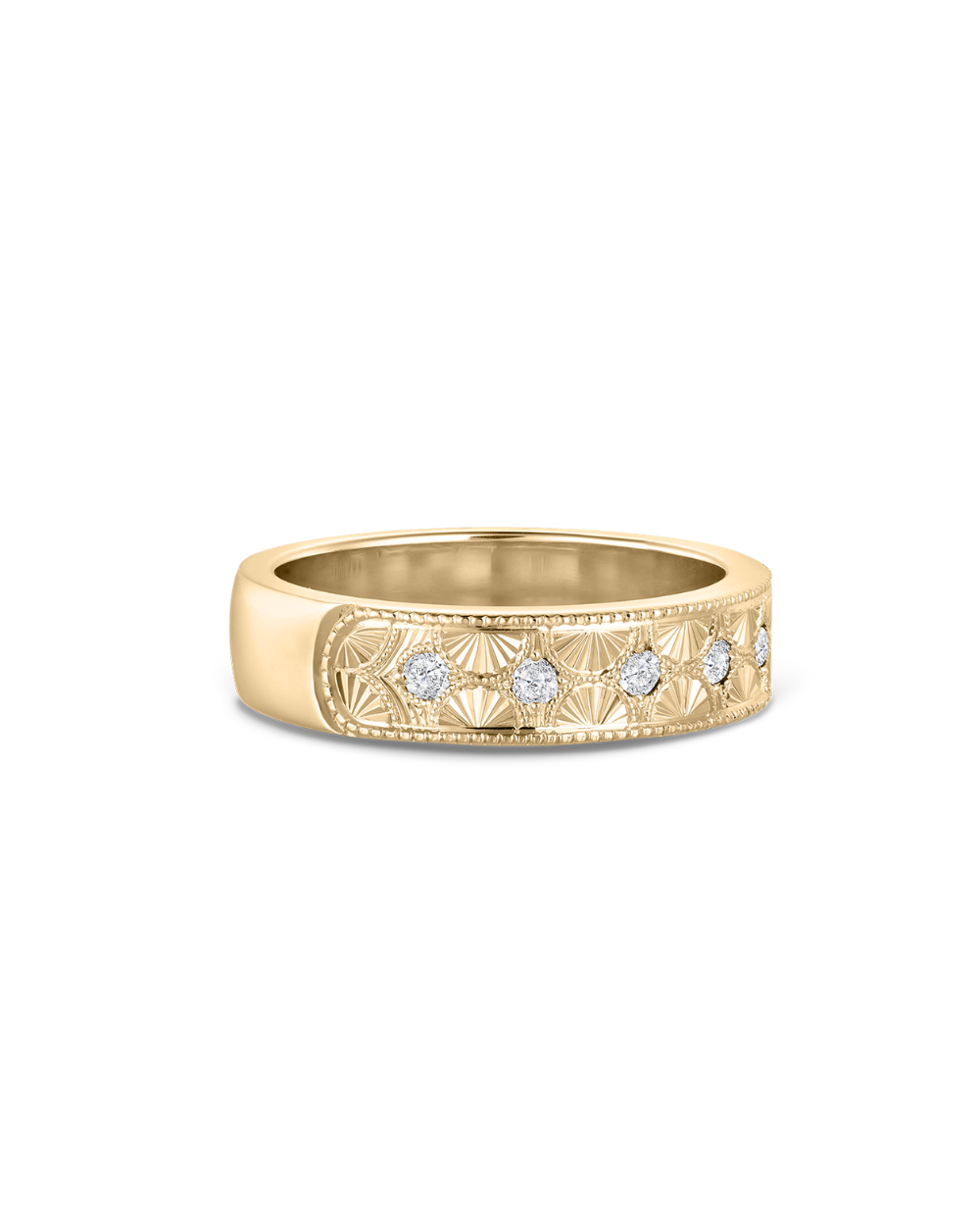 Beatrice Hand Engraved Band classajewellers