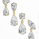 Sophia Double Pear Diamond Drop Earrings