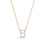 Yellow gold diamond initial 'B' pendant necklace on linked chain