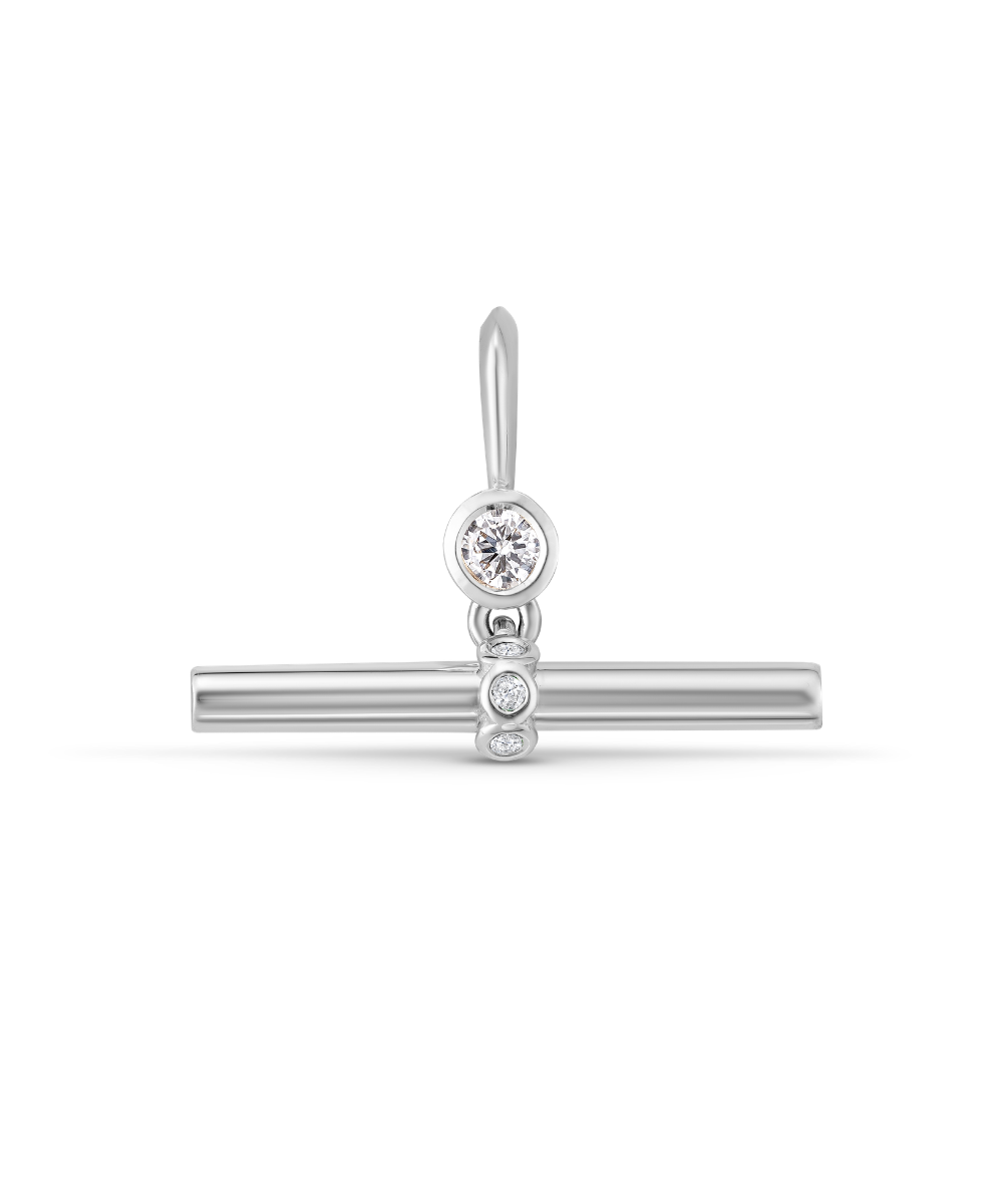Birthstone T-Bar Pendant - White Gold classajewellers