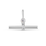 Birthstone T-Bar Pendant - White Gold classajewellers