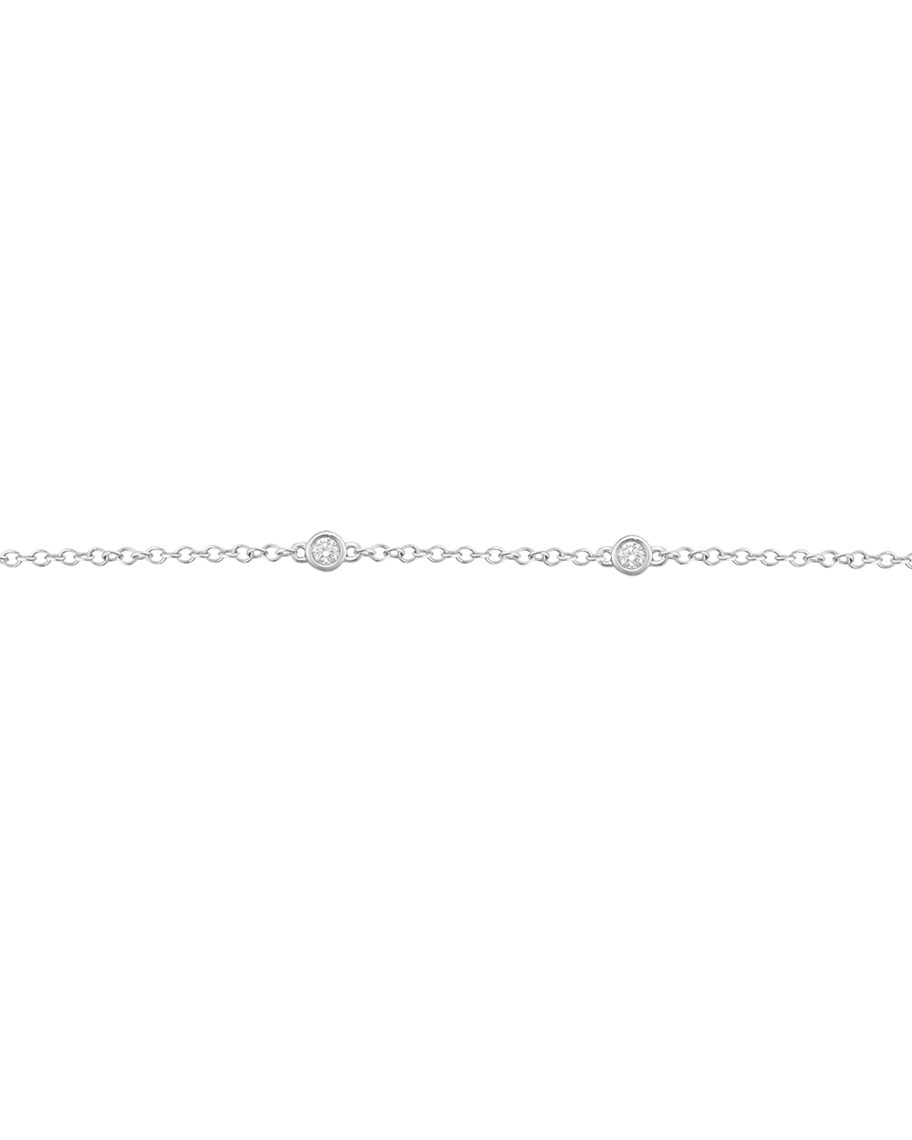 Linked for Life Double Stardust Bracelet in silver-toned metal with two bezel-set natural diamonds