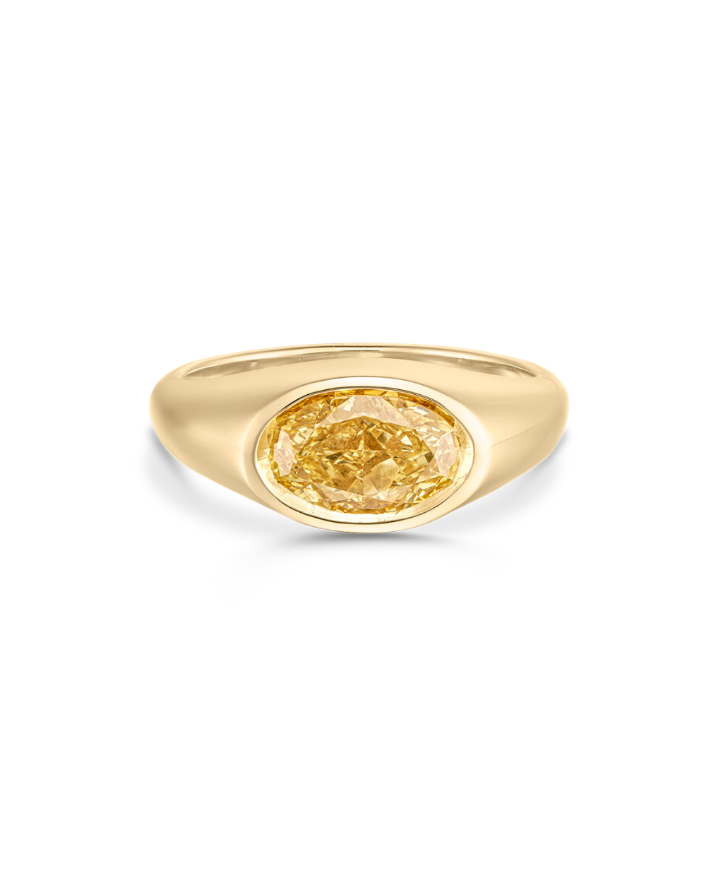 Drew Yellow East West Oval Diamond Ring classajewellers
