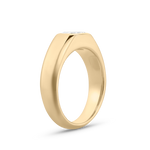 Side profile of 9ct yellow gold ring showing low-profile bezel