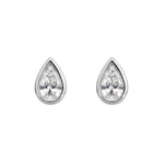 Pear Diamond Earrings - Bezel