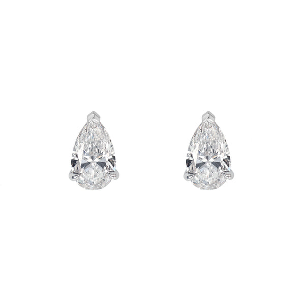 Pear Diamond Earrings - Claw