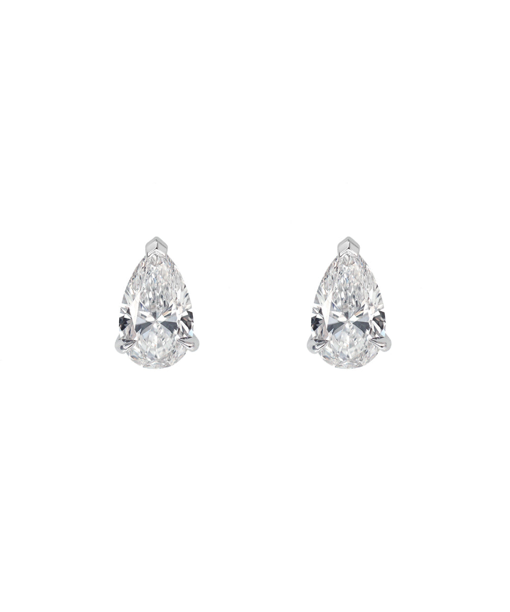 Pear Diamond Earrings - Claw