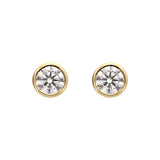 Round Diamond Earrings - Bezel