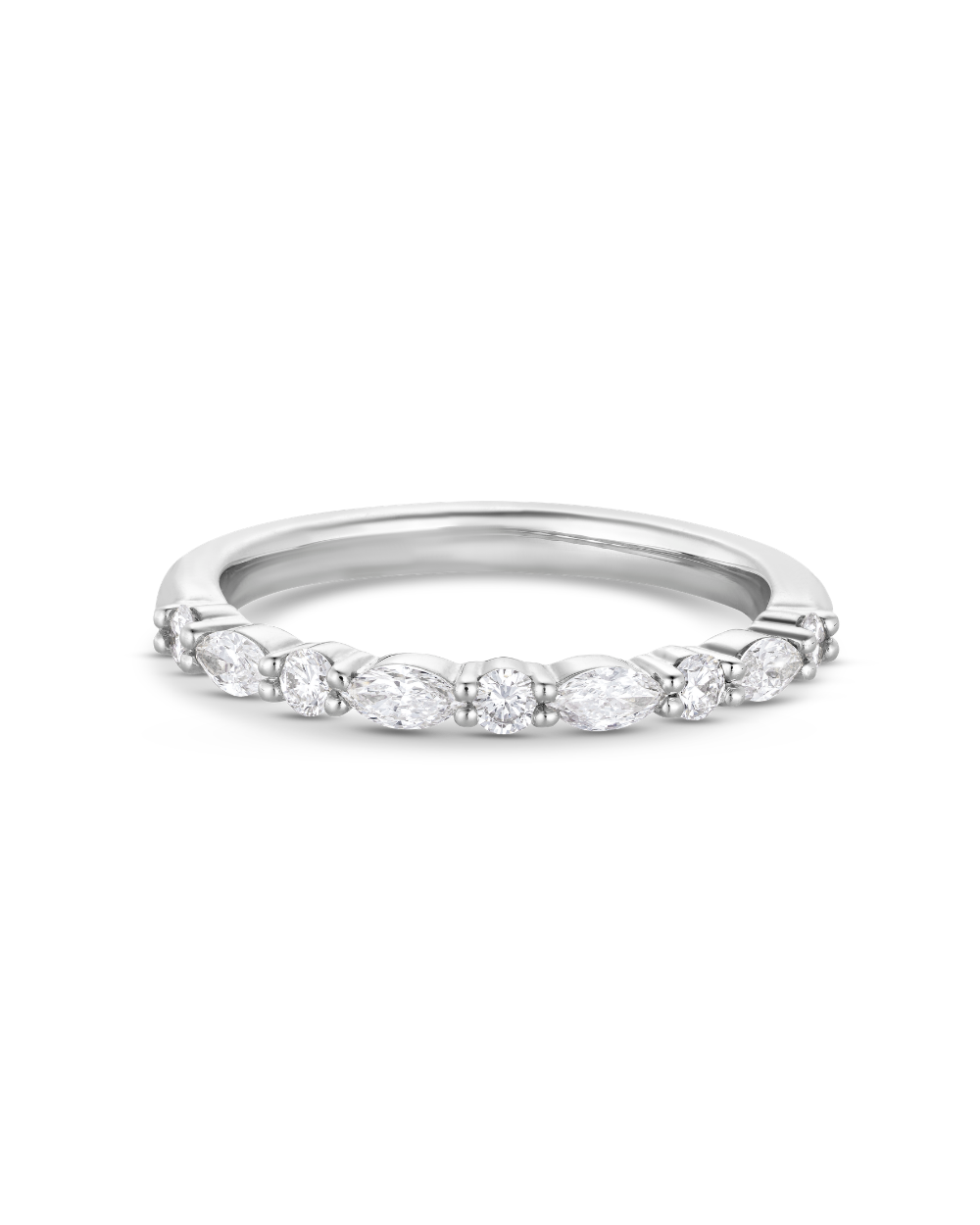 Eloise Round and Marquise Diamond Band White Gold classajewellers