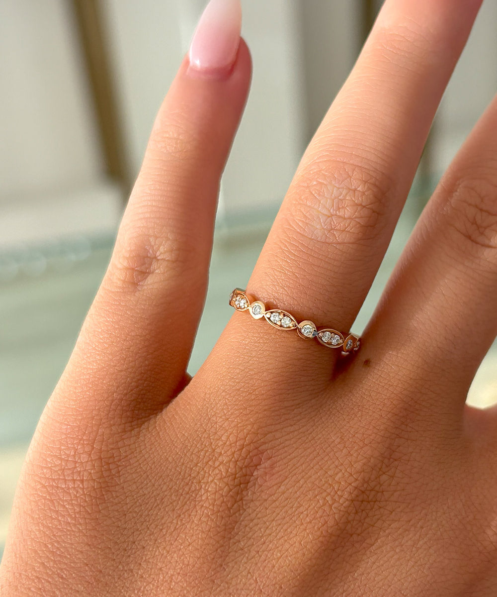 Elowen Bead Set Diamond Band