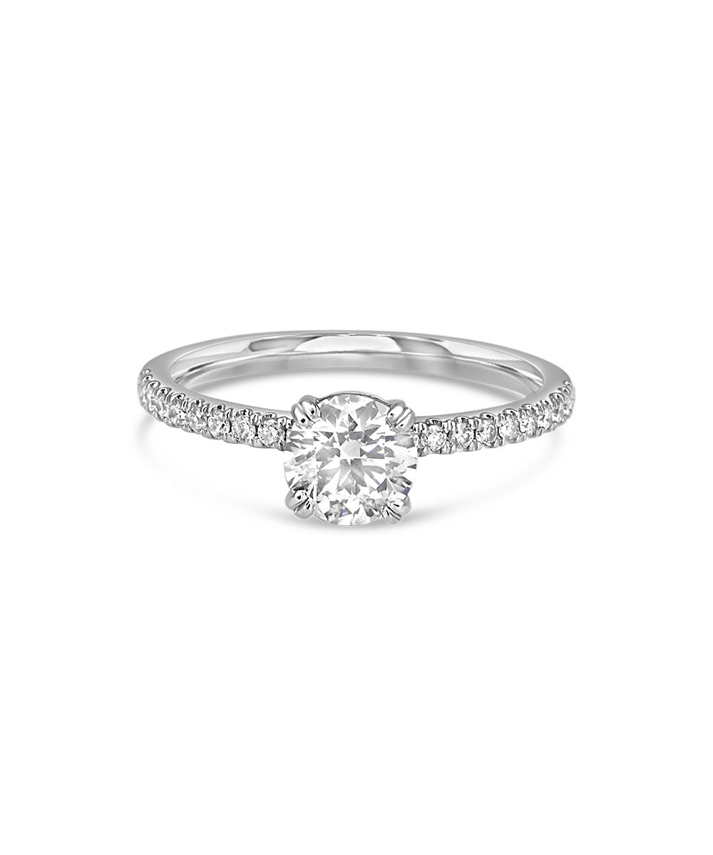 Emilie 0.80ct Round Diamond Band Engagement Ring