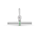Birthstone T-Bar Pendant - White Gold classajewellers