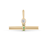 Birthstone T-Bar Pendant - Yellow Gold classajewellers