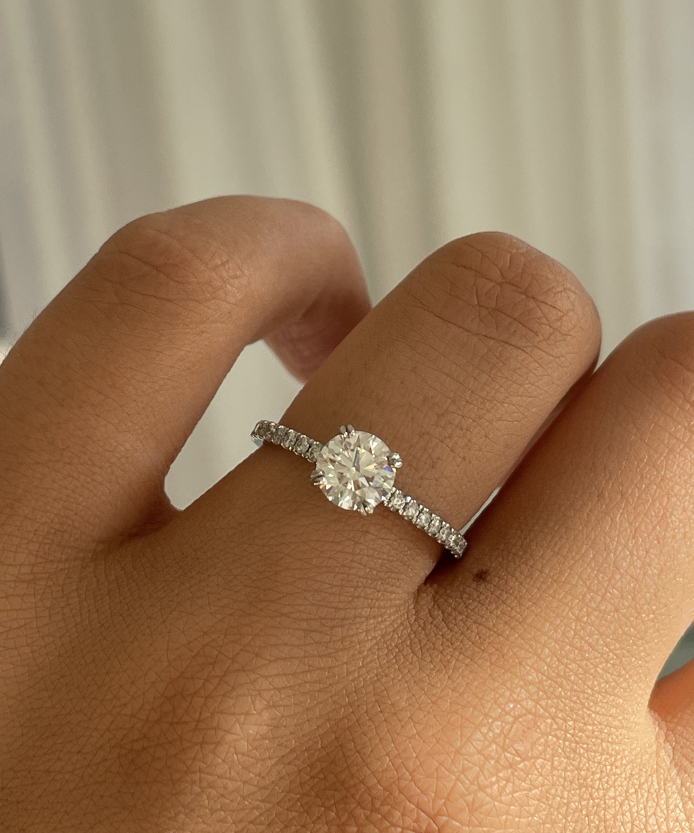 Emilie 0.80ct Round Diamond Band Engagement Ring classajewellers