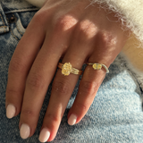 Astra Oval Yellow Diamond Pinky Ring