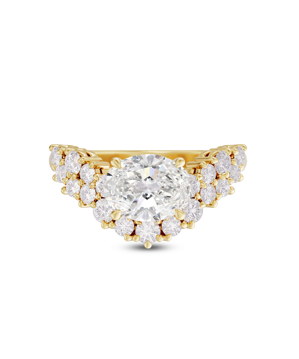 Estelle 1.56ct East West Oval Diamond Ring