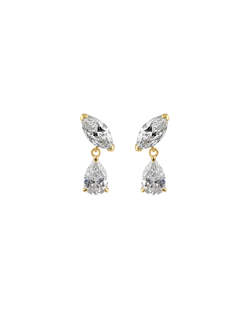 Eve Marquise and Pear Diamond Drop Earrings