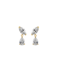 Eve Marquise and Pear Diamond Drop Earrings